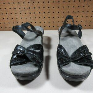 Dansko womens black Sissy patent leather slingback platform sandals 9.5 M 40